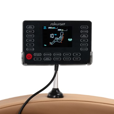 Sakura Massagesessel Standard 801 Braun — Detailaufnahme Bedienelemente