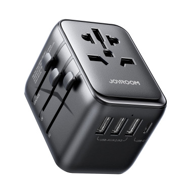 Polnilec Potovalni adapter Universal 17W EU / US / UK / JP / AU / CN - črna