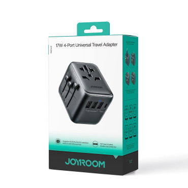 Laddare Reseadapter Universal 17W EU / US / UK / JP / AU / CN - Svart