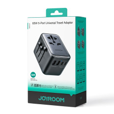 Adaptador de viagem do carregador Universal 65W EU / US / JP / AU / UK / CN - Preto