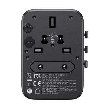 CHARGER Travel Adapter Universal 65W EU / US / JP / AU / UK / KN - čierna