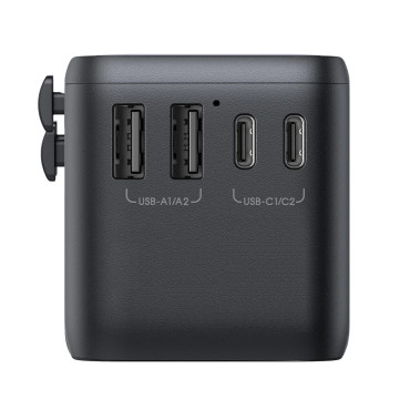 Laadija reisiadapter Universal 65W EU / US / JP / AU / UK / CN - must