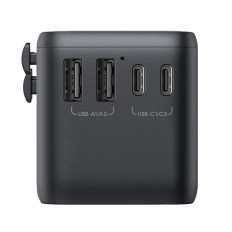 Adaptador de viagem do carregador Universal 65W EU / US / JP / AU / UK / CN - Preto