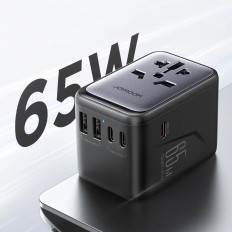 Adaptador de viagem do carregador Universal 65W EU / US / JP / AU / UK / CN - Preto
