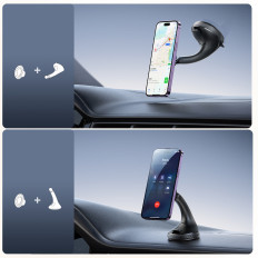 Magnetischer Autohalter am Telefon auf dem Glas Cockpit - schwarz