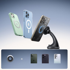 Magnetischer Autohalter am Telefon auf dem Glas Cockpit - schwarz