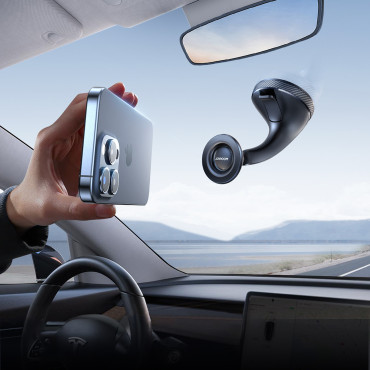 Magnetický držák na telefonu na skleněné kokpit - černá