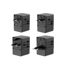 Nakladalec Potovalni adapter A35PRO 35W EU / UK / AUS / US / JP 3X USB-C2X USB-A - črna