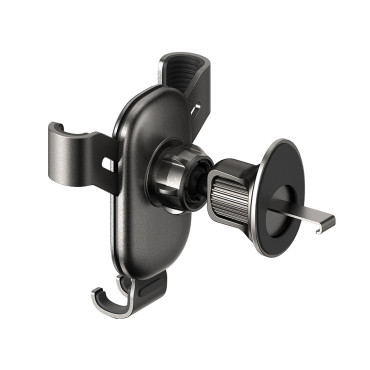 Gravitational car handle on a checkered phone - black