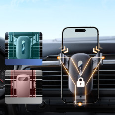 Βαρυτική λαβή αυτοκινήτου σε ένα καρό τηλέφωνο - μαύρο