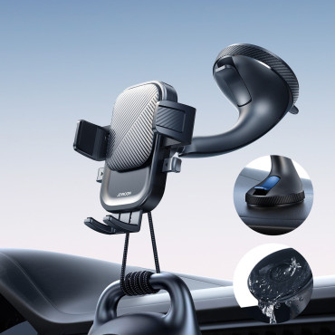 Clamp car holder on the phone fastened with a glass - black