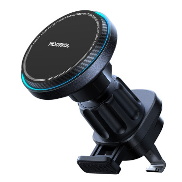 Suporte de carro com carregador de indução Magsafe com refrigeração de telefone - preto