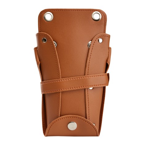 Ceinture Holster pour Ciseaux de Coiffure T14 Marron — vue de face