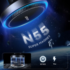 Autohalter mit Magsafe-Induktionslader mit Telefonkühlung - Schwarz