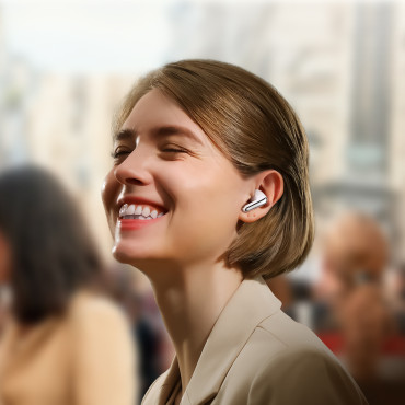 Bezdrôtové slúchadlá TWS Bluetooth 5.4 ANC ENCC - Biely