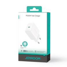 USB-C PD QC 20W + Nätverksladdare + USB-C 1M-kabel - Vit
