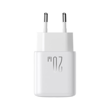 Omrežni nakladalec USB-C PD QC 20W + iPhone Lightning 1M Kabel - bela
