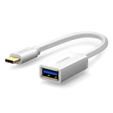 Adapter USB-A 3.0 (Kvinnlig) Adapter - USB-C 3,0 (Man) OTG - Vit