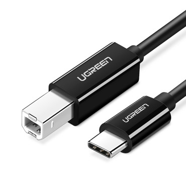 USB-C Skrivarkabel - USB-B 2M - Svart