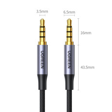 Kabel Audio Cable Mini Jack 3.5mm - Mini Jack 3.5mm 1m - šedá