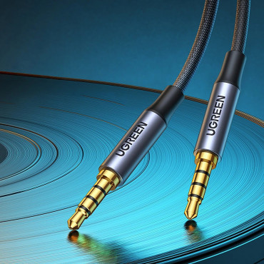Kabeļu audio kabelis mini ligzda 3.5mm - mini ligzda 3.5mm 1m - pelēks