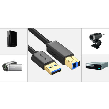 Kabelski kabel za USB-A 3.0 Printer - USB-B 5Gbps 1M - črna
