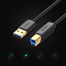 Kabelski kabel za USB-A 3.0 Printer - USB-B 5Gbps 1M - črna