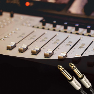 Káblový audio kábel mono TS 6.35mm - jack 6.35mm 3m - sivá