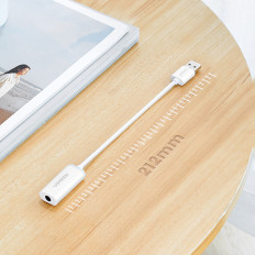 Adaptér USB-A (Muž) - MINI Jack 3,5 mm (Žena) - Biela