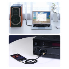 Kabeļu audio vads trs mini ligzda 3.5mm - Jack 6.35mm 3m - pelēks