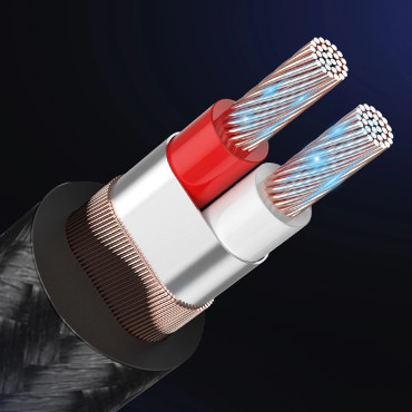 Cable Audio Cord TRS MINI JACK 3.5mm - jack 6.35mm 5m - sivá