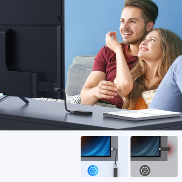Káblový predlžovací kábel HDMI (Muž) / HDMI (Žena) 8k 15cm - sivá