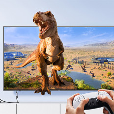 Káblový predlžovací kábel HDMI (Muž) / HDMI (Žena) 8k 15cm - sivá
