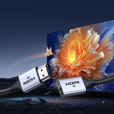 Káblový predlžovací kábel HDMI (Muž) / HDMI (Žena) 8k 15cm - sivá