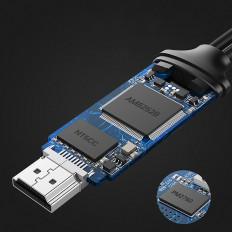 Adapter USB-A (Kvinne) Adapter - HDMI med USB-A Power Port (Mann) 1.5m - Grå
