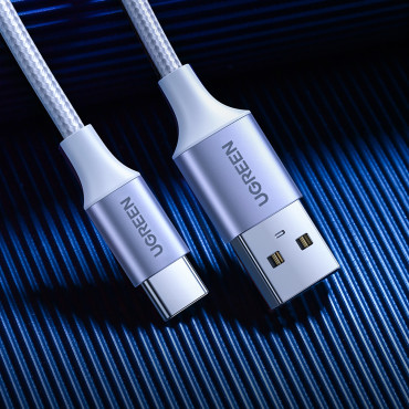 Cabo de cabo em USB-A Shelter - USB-C QC 3.0 3A 0.5m - branco