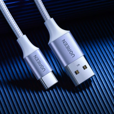 Cabo de cabo em USB-A Shelter - USB-C QC 3.0 3A 0.5m - branco