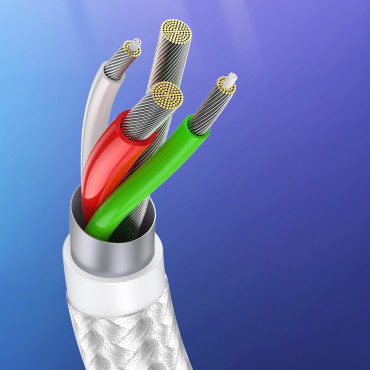 Kabelový kabel v USB-A Úkryt - USB-C QC 3.0 3A 0.5m - bílý