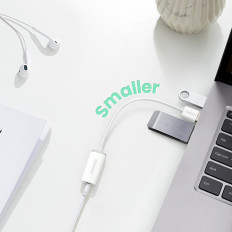 Cabo de cabo em USB-A Shelter - USB-C QC 3.0 3A 0.5m - branco