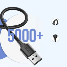 Kabeļu mikro USB kabelis - USB-A 25 cm - melns