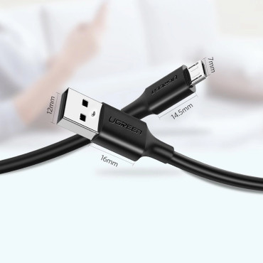 Kábel Micro USB kábel - USB-A 25CM - čierna