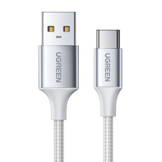 Kabel przewód w oplocie USB-A - USB-C QC 3.0 3A 1.5m - biały
