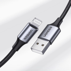 Kabelski kabel v usb-a zavetišče - iPhone strela MFI 2M - črna