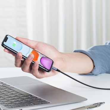 Kabelski kabel v usb-a zavetišče - iPhone strela MFI 2M - črna