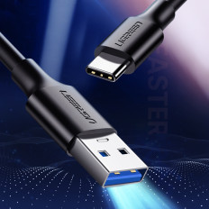 Kabel USB-A 3.0-kabel - USB-C 3A 2M - Svart