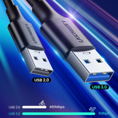 Kabel USB-A 3.0-kabel - USB-C 3A 2M - Svart