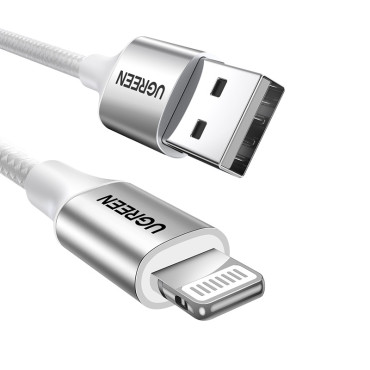 Cable de cable en USB-A Shelter - Iphone Lightning MFI 2M - Plata