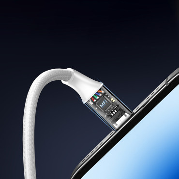 Cable de cable en USB-A Shelter - Iphone Lightning MFI 2M - Plata