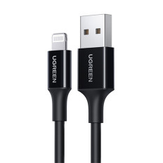 Kabel USB-A CABLE - iPhone Lightning MFI 2.4A 2M - Zwart