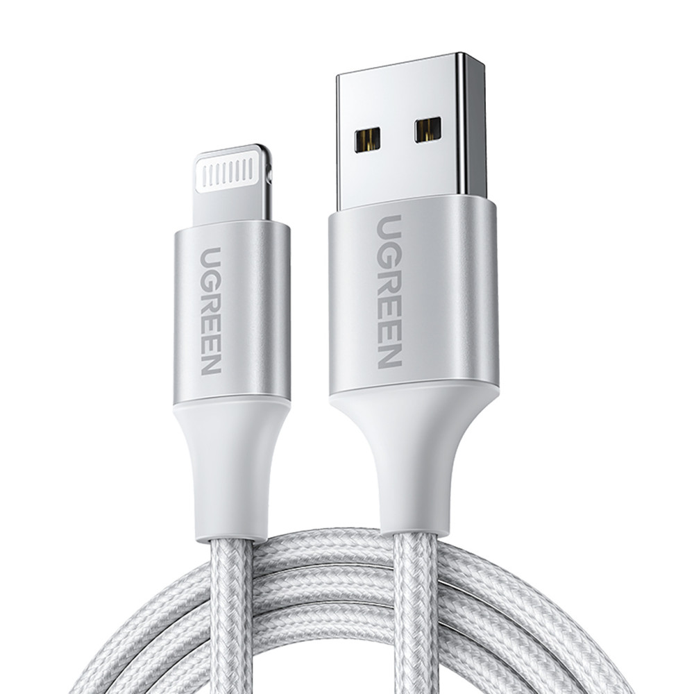 Kabelkabel i USB-ett skydd - iPhone Lightning MFI 1.5m - silver